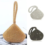 Women's Glitter Triangle Handbag Purse Clutch Evening Bag