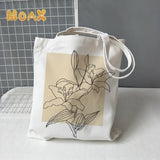 Women's Ulzzang Ins Shoulder Bag Canvas Abstract Art Face Handbags Tote Bag