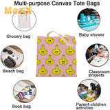 Women's Ulzzang Ins Shoulder Bag Canvas Abstract Art Face Handbags Tote Bag