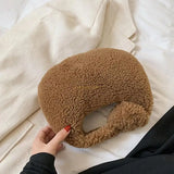 Women's Fluffy Plush Underarm Bag Soft Warm for Autumn Winter