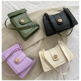 Crocodile Pattern Shoulder Bag Small Square Bag Foreign Style Underarm Bag