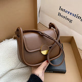 Women's Underarm Bag Plain Round Lock Flip Up
