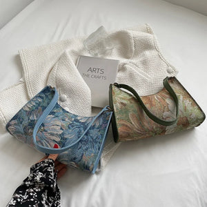 Women's Shoulder Bag Autumn Oil Painting Handbag Female Travel Tote