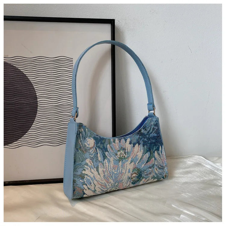 Autumn Oil Painting Shoulder Bag Handbags Purses Female Travel Small Totes