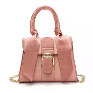Women's Velvet Messenger Bag with Bow, Casual Solid Retro Handbag