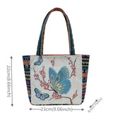 Ethnic Style Embroidery Canvas Shoulder Bag Large Capacity Tote Handbag