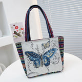 Ethnic Style Embroidery Canvas Shoulder Bag Large Capacity Tote Handbag