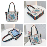 Ethnic Style Embroidery Canvas Shoulder Bag Large Capacity Tote Handbag