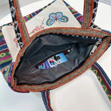 Ethnic Style Embroidery Canvas Shoulder Bag Large Capacity Tote Handbag