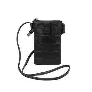 Women's One Shoulder Cell Phone Bag Cowhide Leather