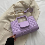 Vintage Chain Strap Crossbody Bag Plaid Shoulder Tote Handbag