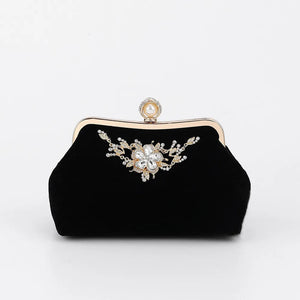 Vintage Velvet Cloth Shoulder Crossbody Bag Party Clutch Evening Bag