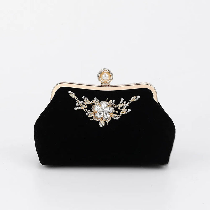 Vintage Velvet Cloth Shoulder Crossbody Bag Party Clutch Evening Bag
