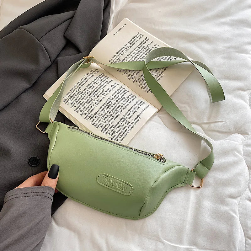 Women's Leather Waist Bag Bananas Shoulder Chest Belt Handbag