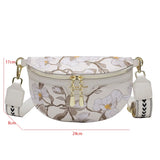 Embroidered Waist Bag Canvas Fanny Pack Crossbody Shoulder Bag