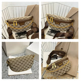 Women's Canvas Fanny Pack Embroidered Shoulder Crossbody Bag