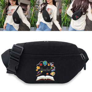 Women's Teacher Print Waist Bag Crossbody Chest Bag Female Travel Fanny Pack