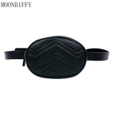 Women's Oval Waist Bag PU Leather Fanny Pack Crossbody Chest Bag Hip Purse