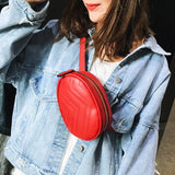 Women's Oval Waist Bag PU Leather Fanny Pack Crossbody Chest Bag Hip Purse