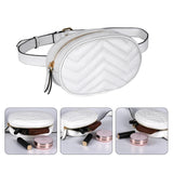 Women's PU Leather Oval Waist Bag Fanny Pack