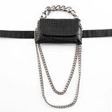 Women's Crocodile Waist Bag Fanny Pack Crossbody Chain Hand Bag