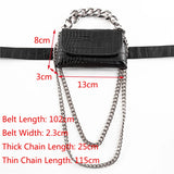 Women's Crocodile Waist Bag Fanny Pack Crossbody Chain Hand Bag