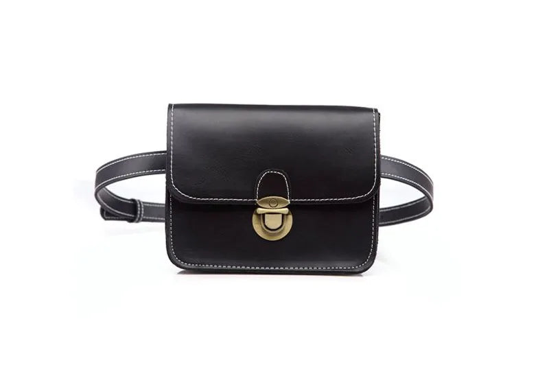 Women's Waist Bag Fanny Pack High PU Leather Belt Cell Phone Purse Travel Pouch