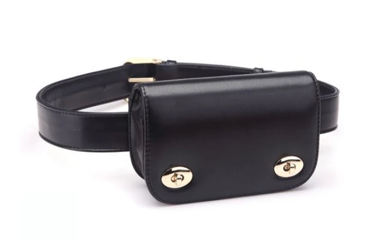 Women's Waist Bag Fanny Pack High PU Leather Belt Cell Phone Purse