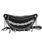 Women's Chain Waist Bag Leather Belt Bags Lady Fanny Pack