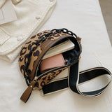 Leopard Print Canvas Waist Bag Chest Pack Fanny Pack