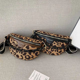 Leopard Print Canvas Waist Bag Chest Pack Fanny Pack