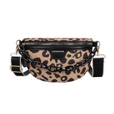 Leopard Print Canvas Waist Bag Chest Pack Fanny Pack