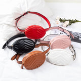 Women's Waterprf Waist Bag PU Fanny Pack Solid Shoulder Belt Bags