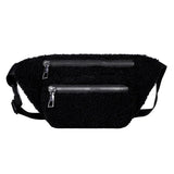 Women's Plush Waist Bag Solid Crossbody Chest Fanny Pack