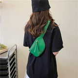 Women's Waist Bags Summer Small Chest Bag Solid Green