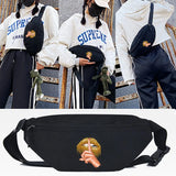 Golden Lips Print Waist Bag for Women