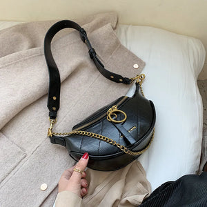 Women's Crossbody Waist Pack with Chain Strap Satchel Bag