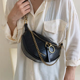 Women's Crossbody Waist Pack with Chain Strap Satchel Bag