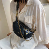 Women's Crossbody Waist Pack with Chain Strap Satchel Bag