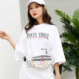 Women's Butterfly Print Waist Pack Crossbody Bag