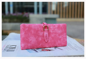 Women's Long Wallet with Frosted Buckle
