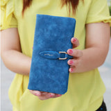 Women's Long Wallet with Frosted Buckle