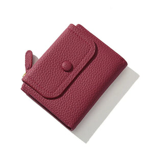 Women's PU Leather Wallet Short Money Bag Card Holder Zipper Coin Purse