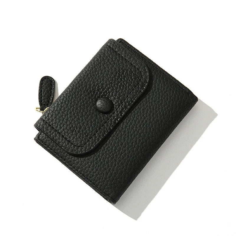 Women's PU Leather Wallet Short Money Bag Card Holder Zipper Coin Purse