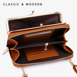 Women's Rhombus Plaid Embroidered Slash Shoulder Bag