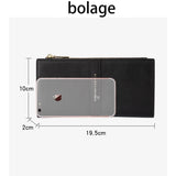 Nubuck PU Leather Long Wallet Zip Clutches Purse