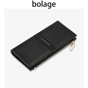 Nubuck PU Leather Long Wallet Zip Clutches Purse