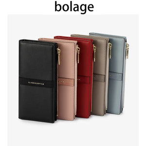 Nubuck PU Leather Long Wallet Zip Clutches Purse