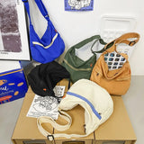 Women's Large Capacity Canvas Messenger Bag Harajuku Shoulder Bags