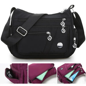 Waterproof Nylon Shoulder Bag for Women Casual Crossbody Sling Messenger Bag
